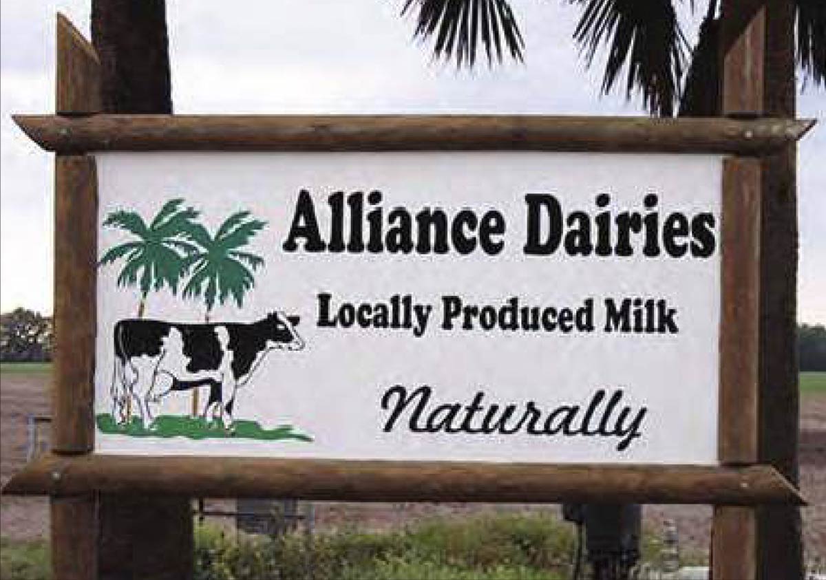 Alliance Dairies sign